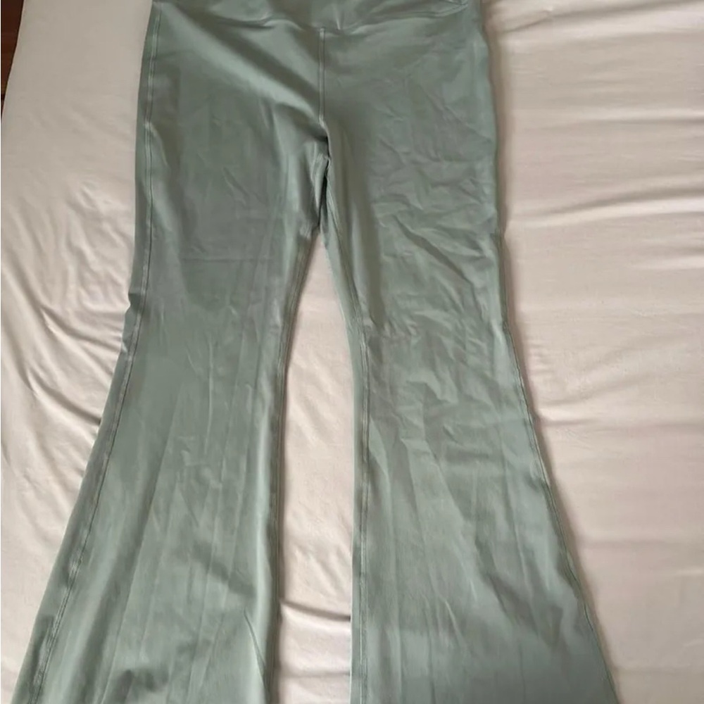Yogalicious Chronos Green Crossover Flare Pants